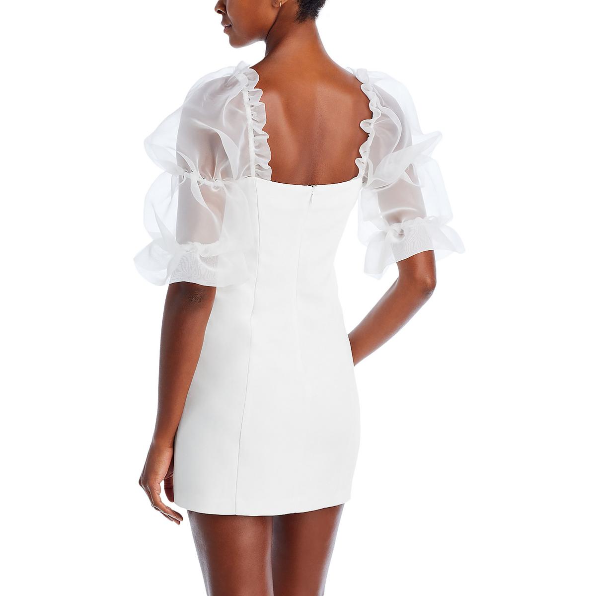 Amanda Uprichard Womens Tia Above Knee Mixed Media Mini Dress - Image 2