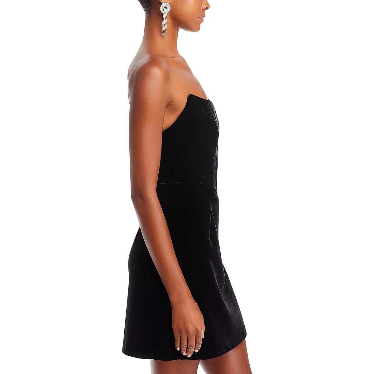 Aqua Womens Boning Velvet Mini Dress - Image 3