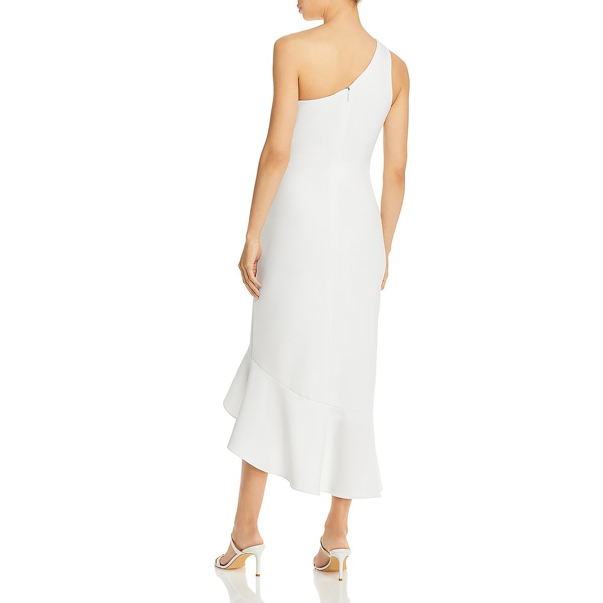 Aqua Womens Crepe One-Shoulder Midi Dress - Image 2