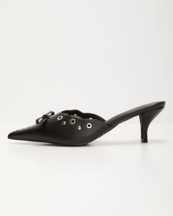 Eden Pointed Toe Kitten Heel Mule - Image 4